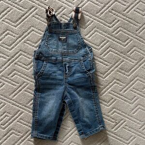 Vintage OshKosh B'gosh Striped-Strap Denim Overalls - Blue